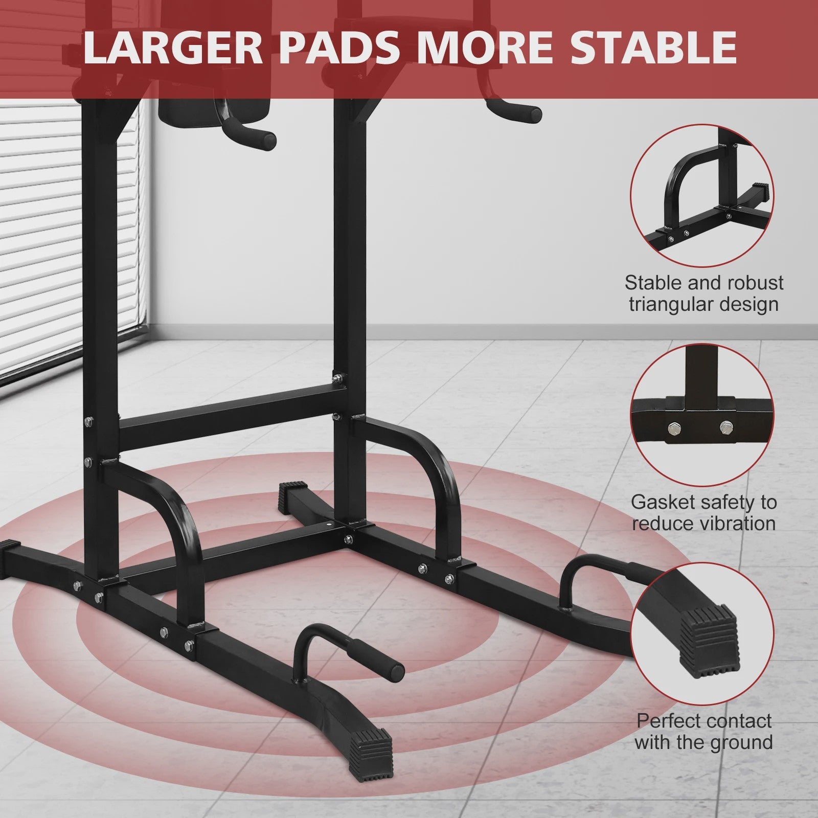 Krachtstation Power Tower: Pull-up Bar, Dip Station & Fitness Toren voor Thuistraining