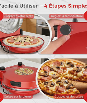Elektrische Pizzaoven met Pizzasteen - Snel & Verstelbare Temperatuur