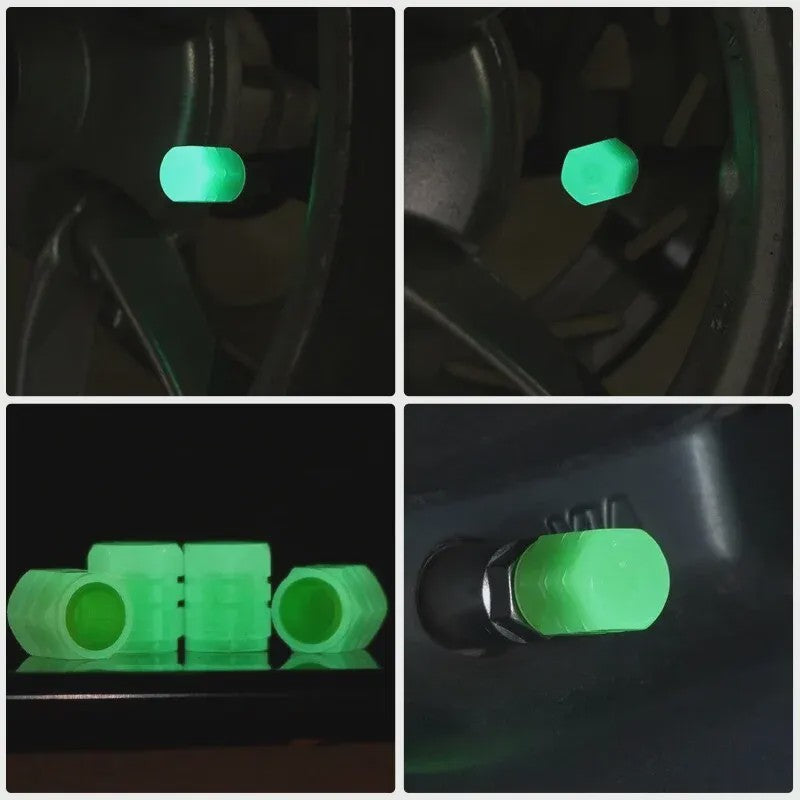 8x Lichtgevende Ventieldopjes voor Auto, Motor & Fiets - Nachtelijk Glow Effect