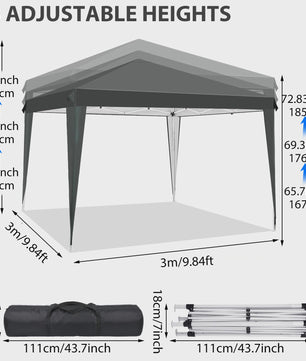 Pop-Up Partytent 3x3m - Waterdicht & UV-beschermend - Snel Opzetbaar
