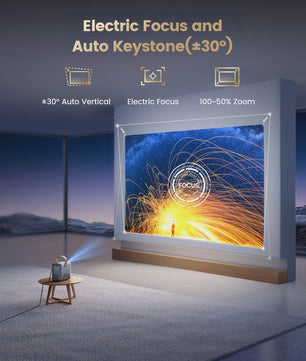 Wimius P61 Portable 4K Projector - Officiële Netflix, 1600 ANSI Lumen, Auto Focus, WiFi 6