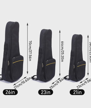 Gewatteerde Ukulele Tas met Dubbele Banden - 21, 23, 26 Inch