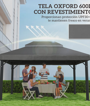 Outsunny Replacement Roof for Gazebo 4X3 m with Double Anti-Uv Roof Gray