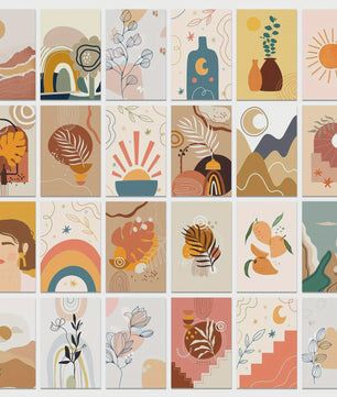 50x Postcard Set - Abstracte Kunst & Esthetische Wanddecoratie voor Slaapkamer