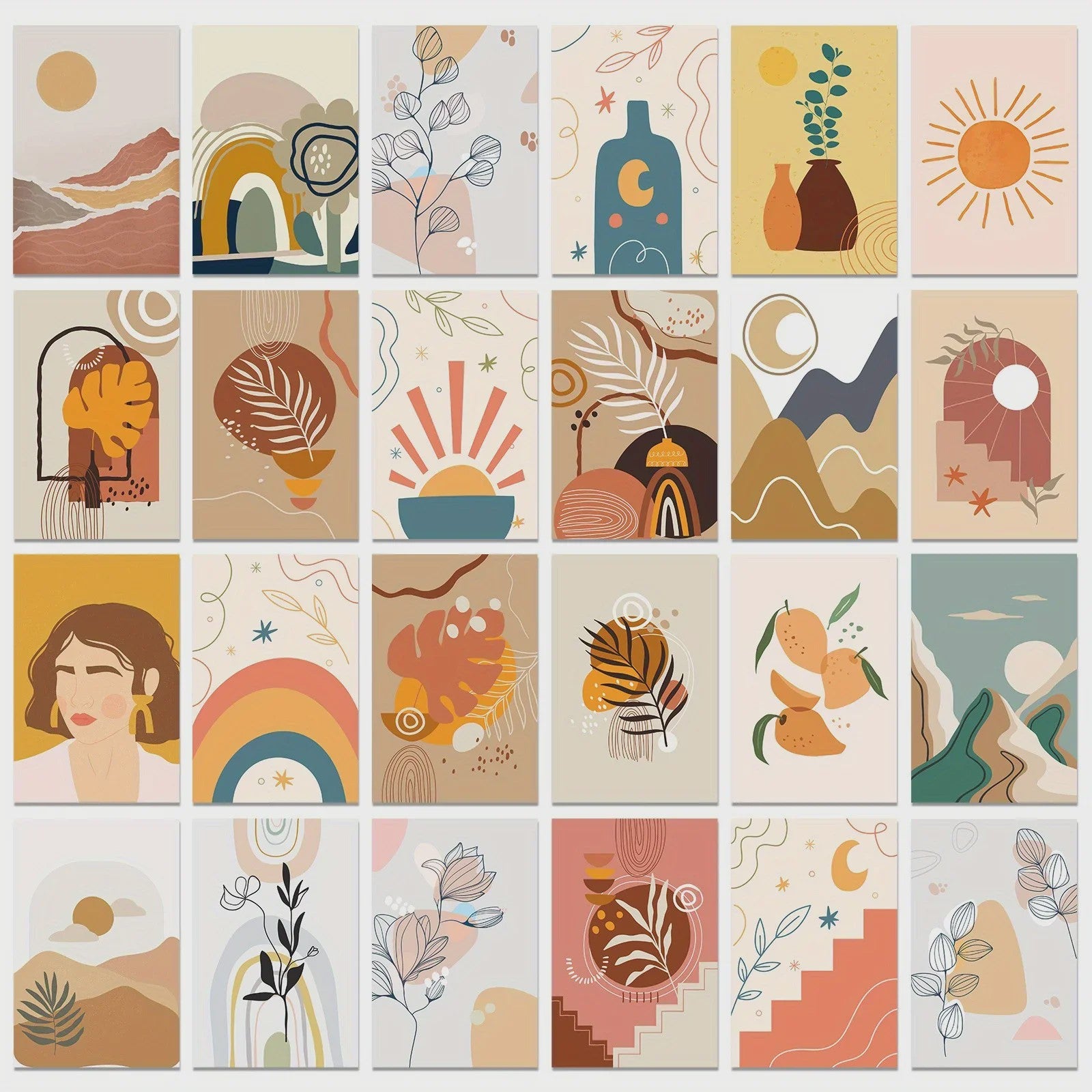 50x Postcard Set - Abstracte Kunst & Esthetische Wanddecoratie voor Slaapkamer