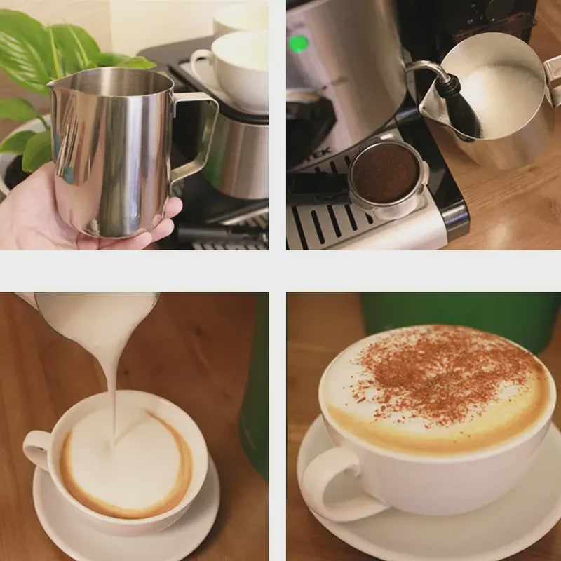 Set van 3 RVS Melkopschuimkannen (350/600/900ml) met Maatverdeling - Barista Kwaliteit