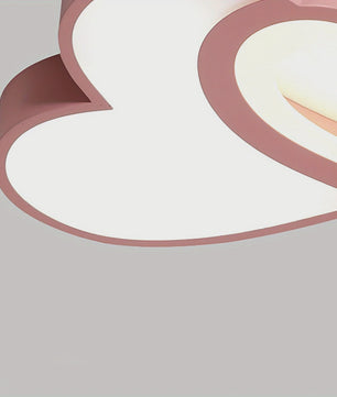 Roze Hart Plafondlamp LED - Dimbare Kinderkamerlamp met Afstandsbediening