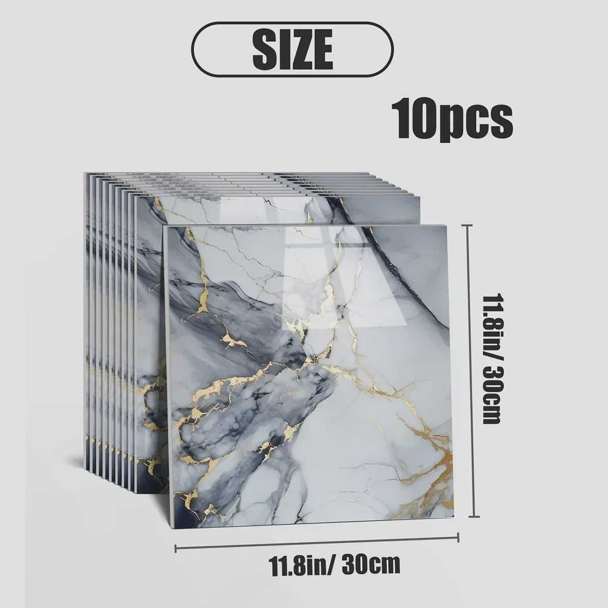 Marmerlook Wandtegels Stickers - Waterdicht & Zelfklevend - 10 Stuks