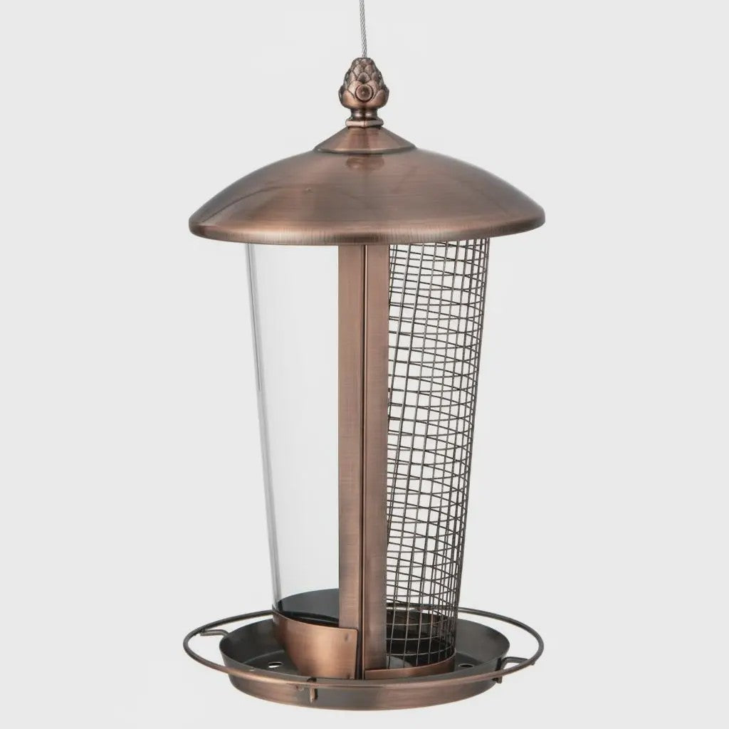 2-in-1 Vogelvoederhuisje Hangend - Brons - 16 x 28 cm
