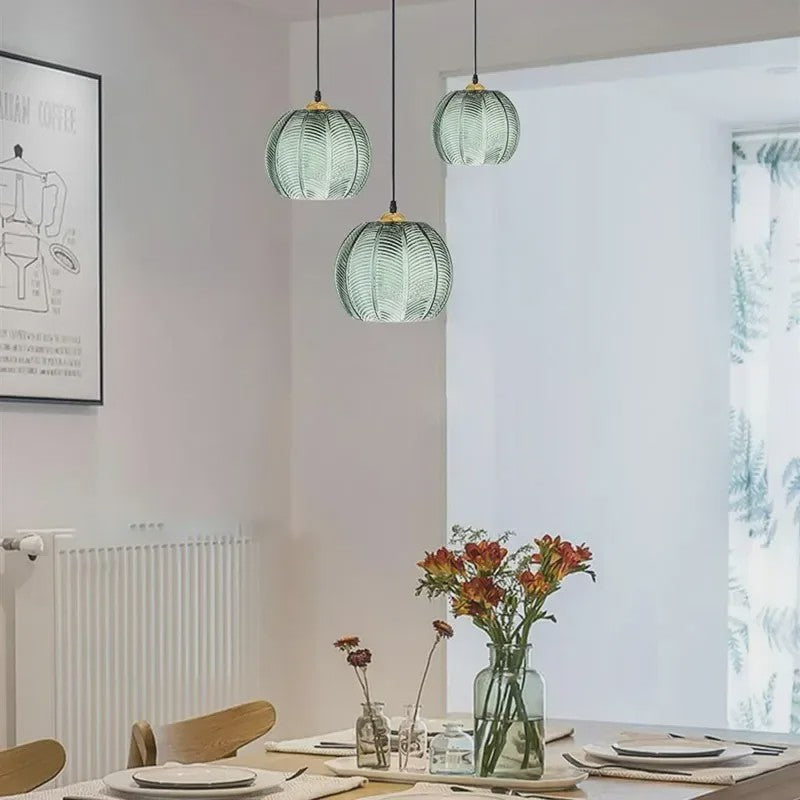 Nordic Vintage Glazen Hanglamp E27 - Verstelbaar - Stijlvol voor Keuken & Eettafel