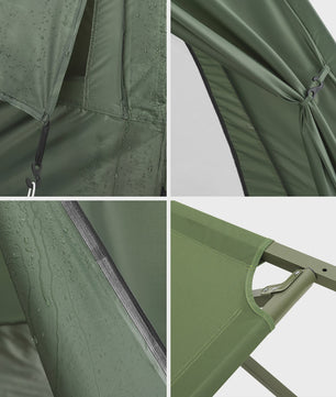 SoBuy 3-in-1 Camping Tent voor 1 Persoon - Groen met Lamp- en Schoenenopslag