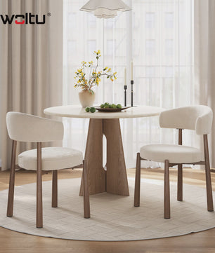 Set van 2 Mid-Century Modern Eetkamerstoelen - Chenille Gestoffeerd met Metalen Poten - Ergonomisch & Stijlvol