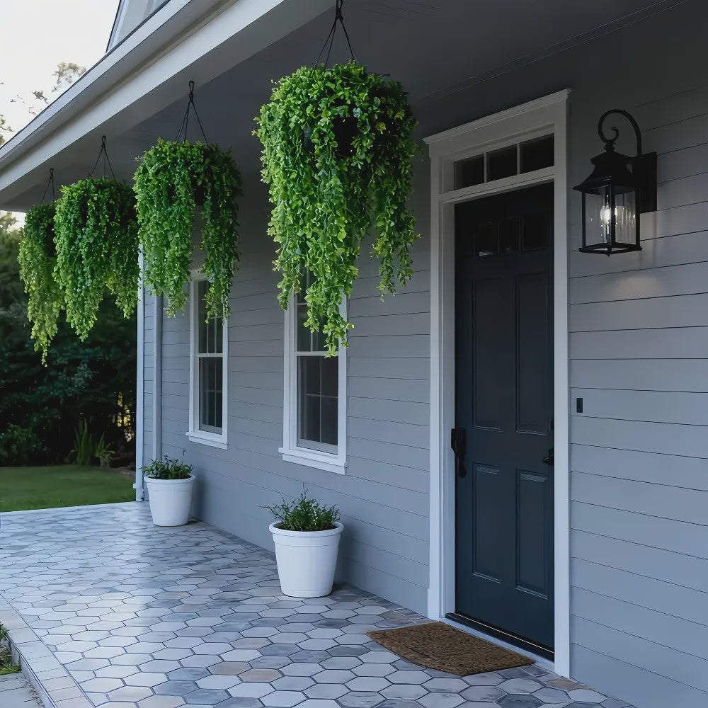 Set van 4 Kunstplanten Eucalyptus - Hangplanten met UV-bestendigheid voor Buiten & Binnen Decoratie