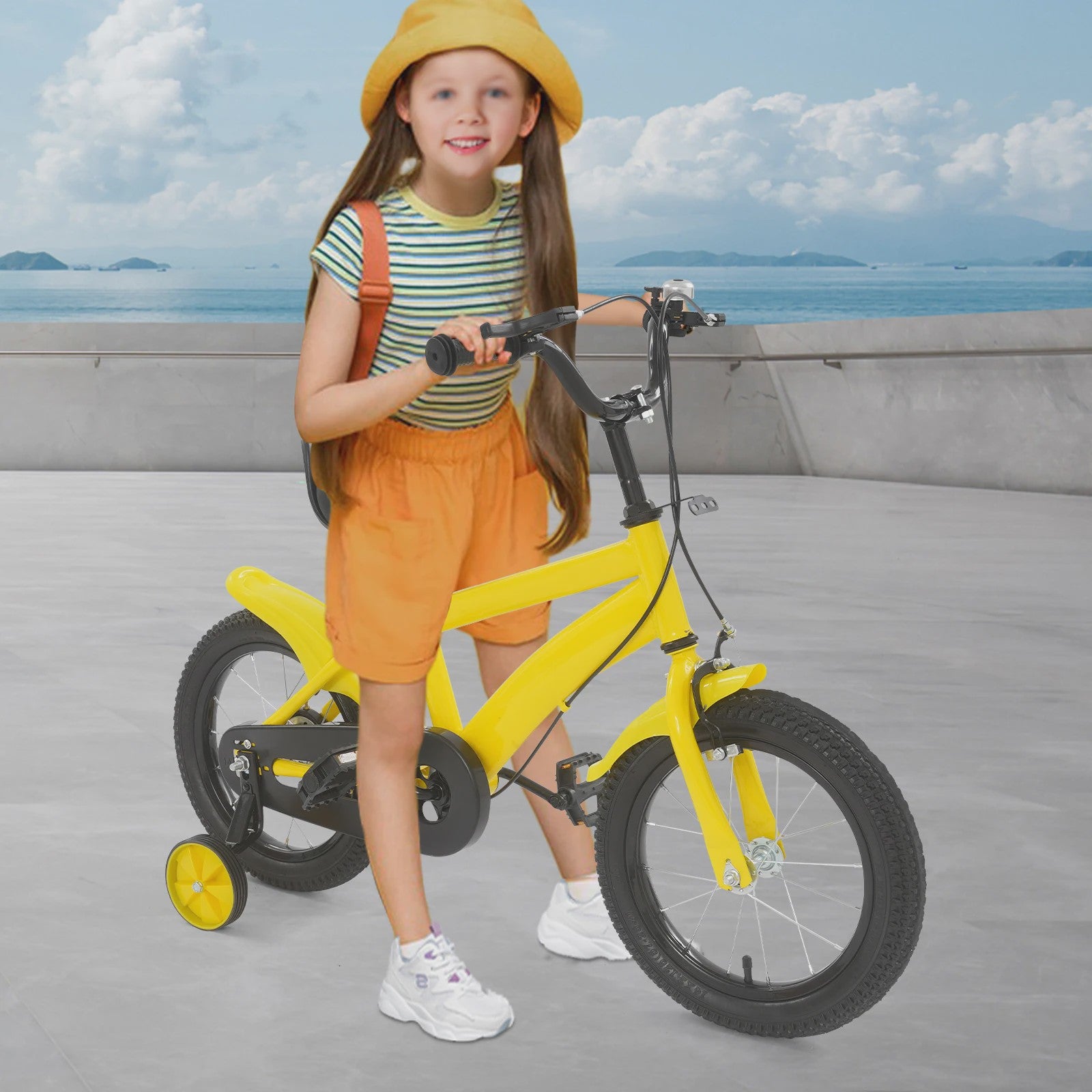 14 Inch Kinderfiets met Zijwielen - Leerfiets voor Jongens en Meisjes