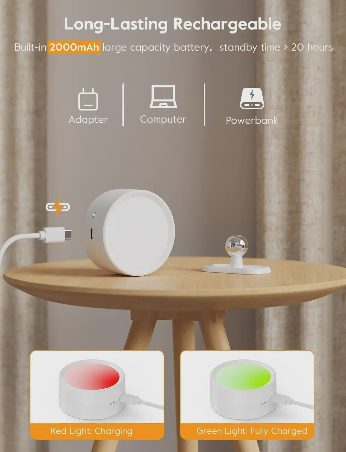 Oplaadbare Magnetische Wandlamp met Afstandsbediening - 360° Draaibaar & Dimbaar