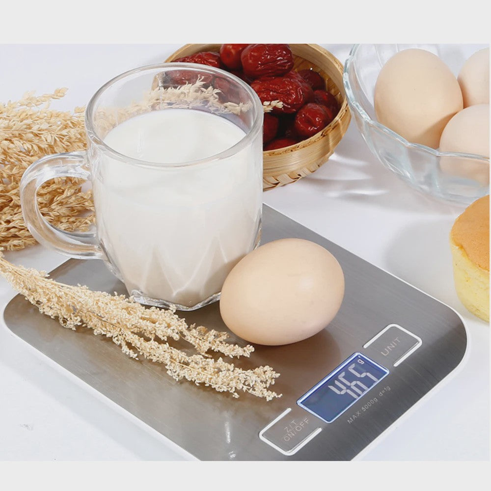 RVS Keukenweegschaal 5kg/1g - Precisie Digitale Voedselweegschaal met LCD Display