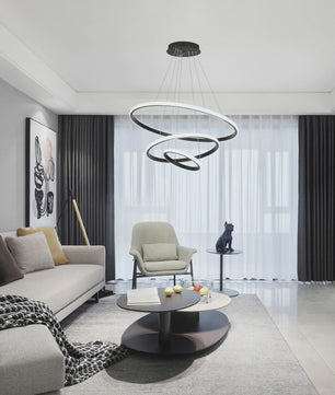Moderne 3-Rings Hanglamp Dimbare Plafondlamp - Verstelbaar en Stijlvol
