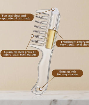 Essentiële Olie Applicator Kam: Stimuleer Haargroei & Hoofdhuidmassage