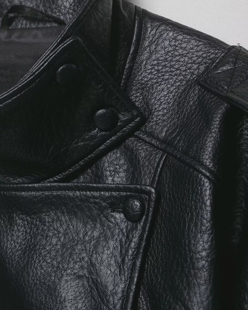 Chique Dames Faux Leren Jas - Veelzijdige Lange Mouwen Jas voor Herfst & Winter