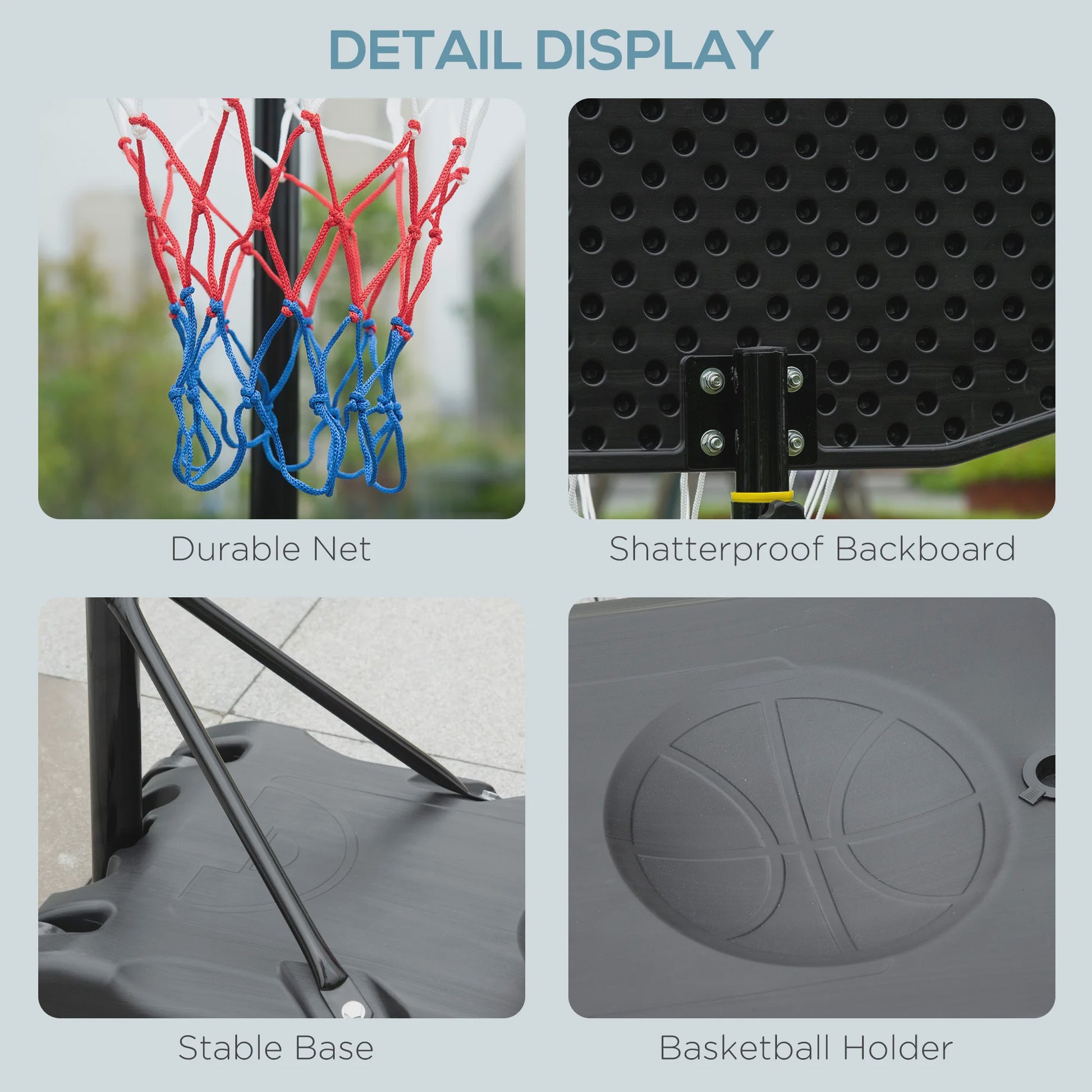 Verstelbare Basketbalpaal voor Buiten - 160-210 cm Hoog - Zwart