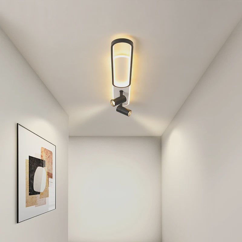 Moderne LED Plafondlamp met Spotlight - Zwart, Wit of Goud - Sfeervolle Verlichting voor Slaapkamer & Studiekamer