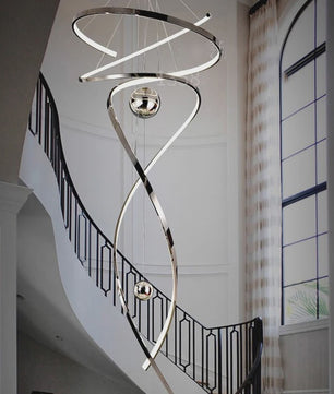Moderne LED Plafondlamp Spiraal Design - Goudkleurig - Hanglamp voor Woonkamer & Eetkamer