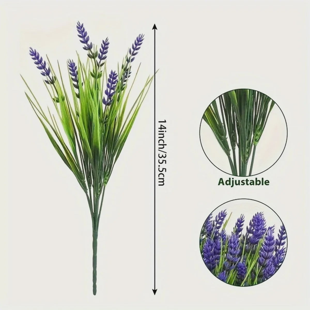 12 Bundels Kunstlavendel Planten voor Buiten - UV-bestendig Plastic Groen voor Tuin & Huis Decoratie