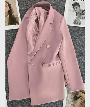 Dames Blazer Jas - Elegante Koreaanse Stijl - Dubbelzijdig Sluitend