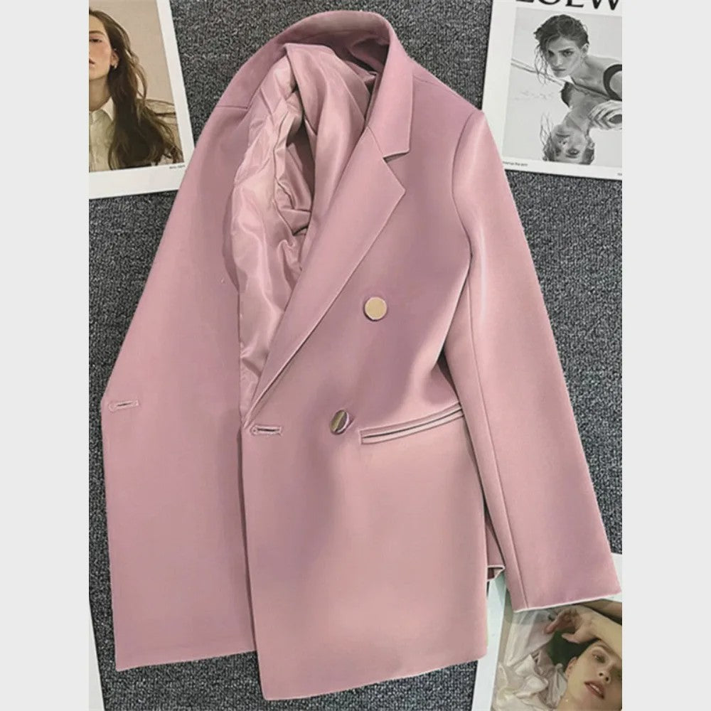 Dames Blazer Jas - Elegante Koreaanse Stijl - Dubbelzijdig Sluitend