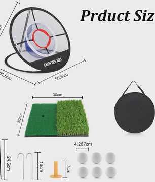 Pop-Up Golf Chipping Net met Oefenmat - Draagbaar & Opvouwbaar voor Perfecte Swing Oefening