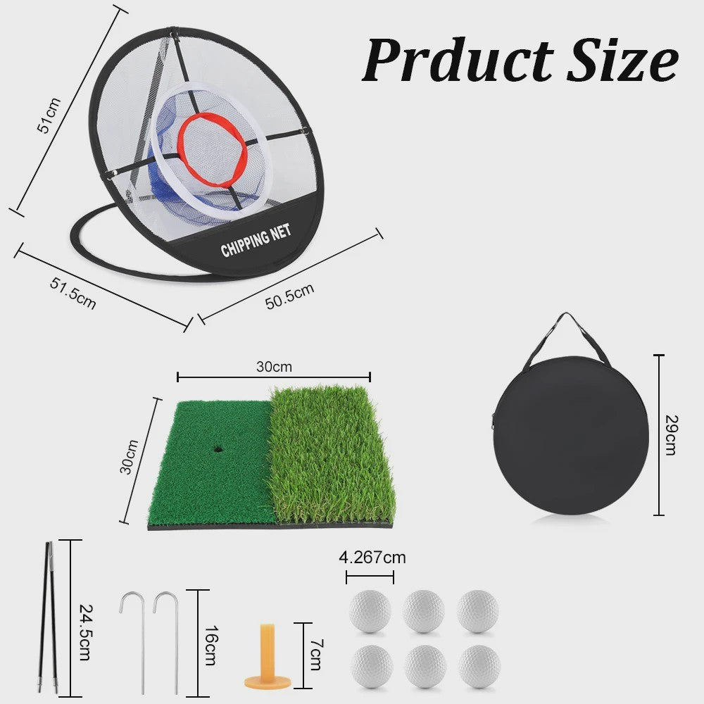 Pop-Up Golf Chipping Net met Oefenmat - Draagbaar & Opvouwbaar voor Perfecte Swing Oefening