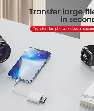 3-in-1 USB-C Cardreader Hub: SD/TF & USB Poort voor Telefoon, Macbook & meer