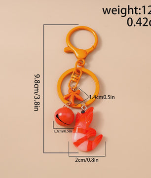 Schattige Garnalen Sleutelhanger - 3D Hanger voor Tassen & Sieraden
