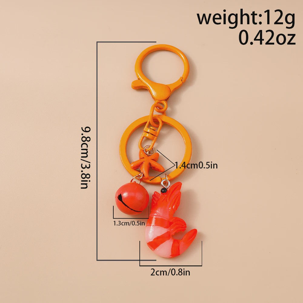 Schattige Garnalen Sleutelhanger - 3D Hanger voor Tassen & Sieraden