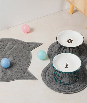 Keramische Verhoogde Voerbak & Waterbak op Standaard voor Katten en Honden