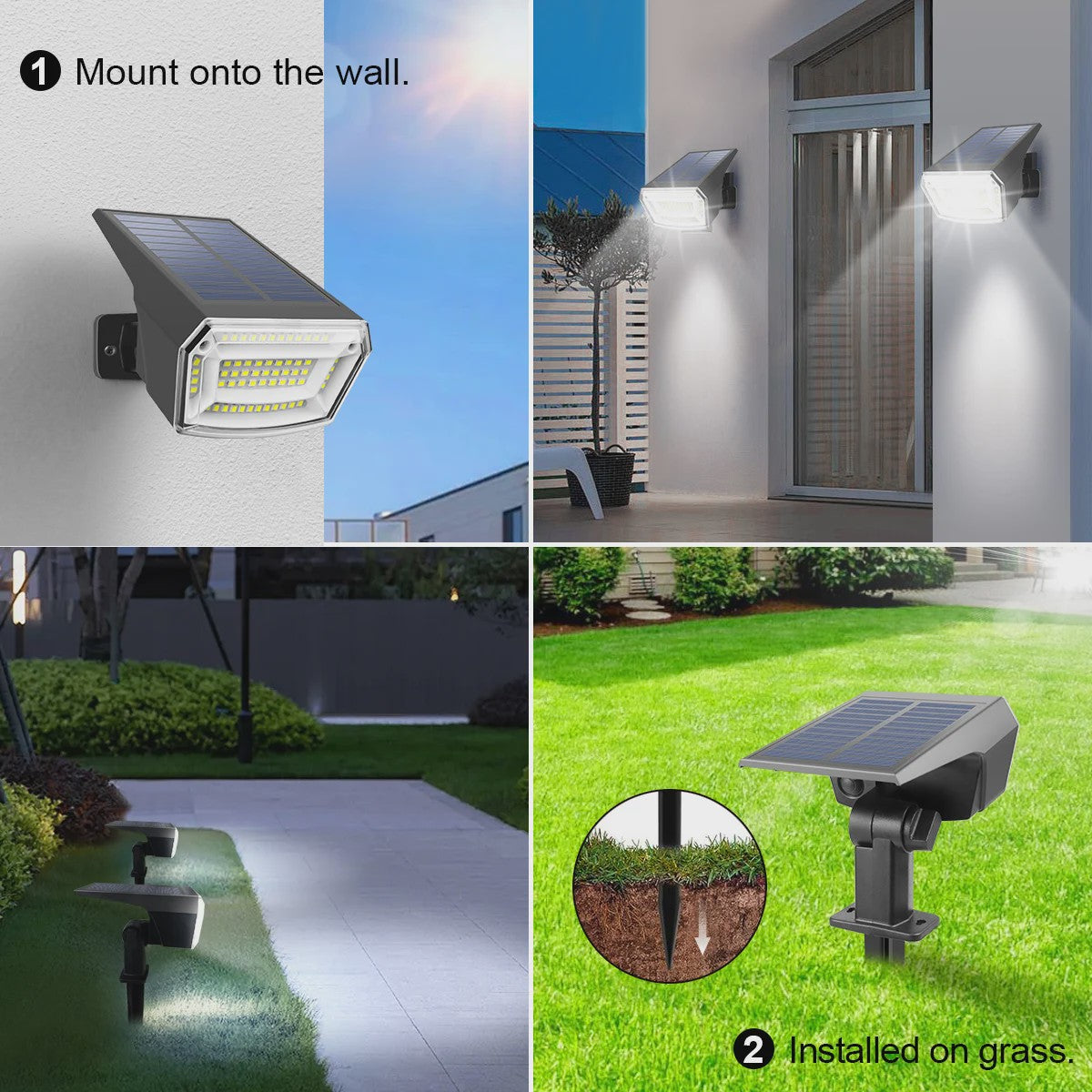 59 LED Solar Spotlight - Waterdichte Tuinlamp met Grondpin & Automatische Verlichting