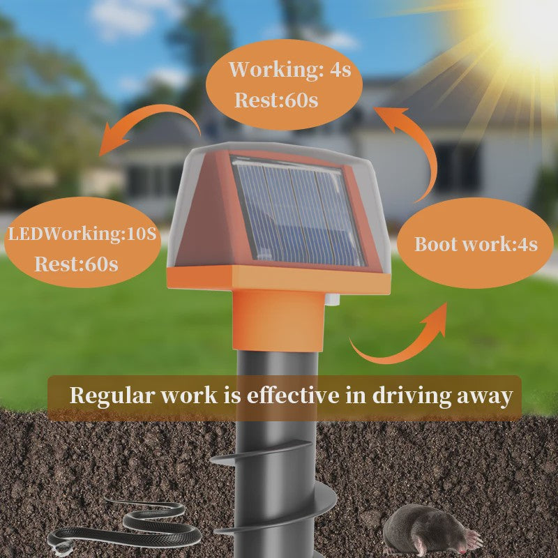 Solar Mollenverjager & Slangenverjager - Geluidsgolf & IP66 Waterdicht