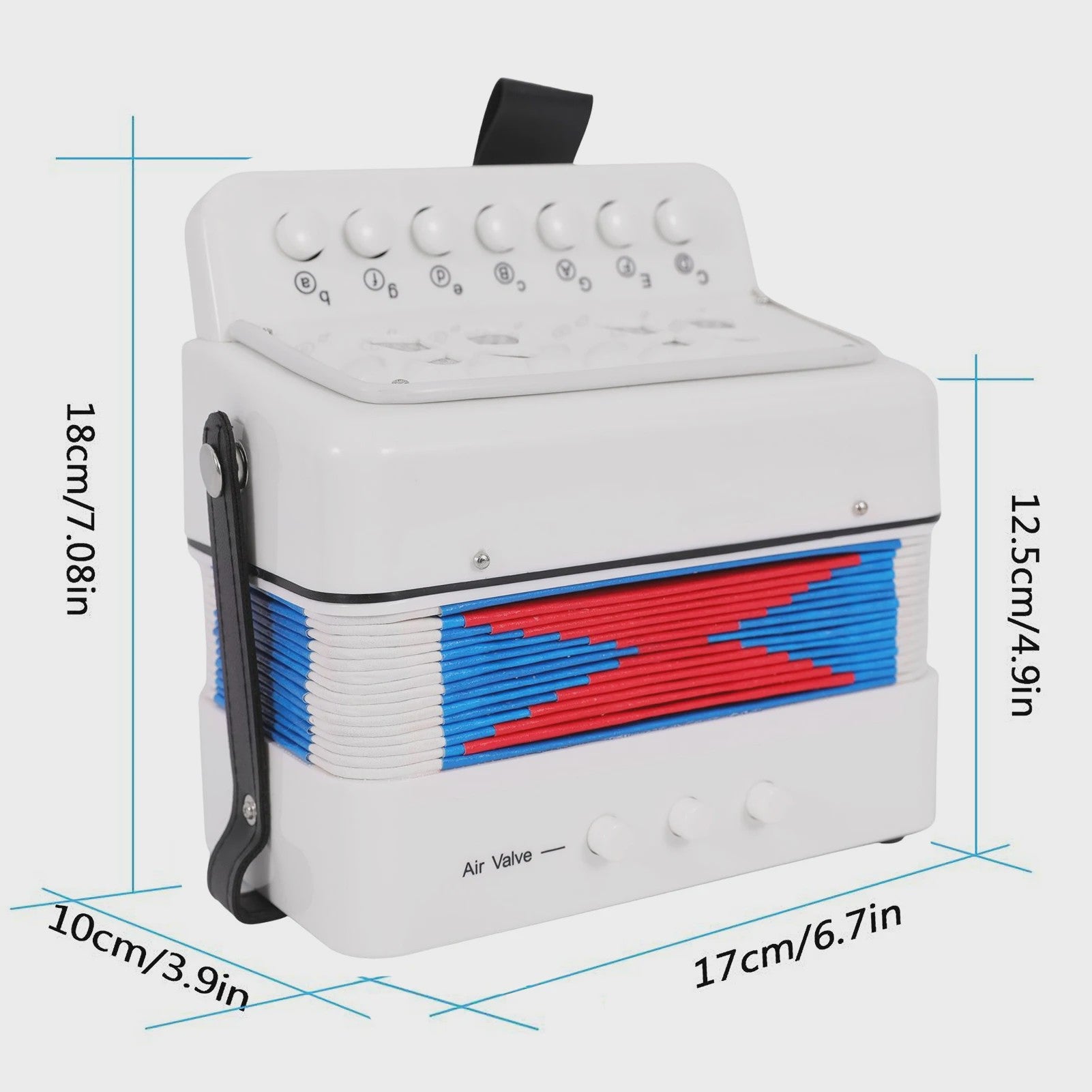 Mini Accordion Speelgoed voor Kinderen - 10 Toetsen Muziekinstrument van ABS Materiaal