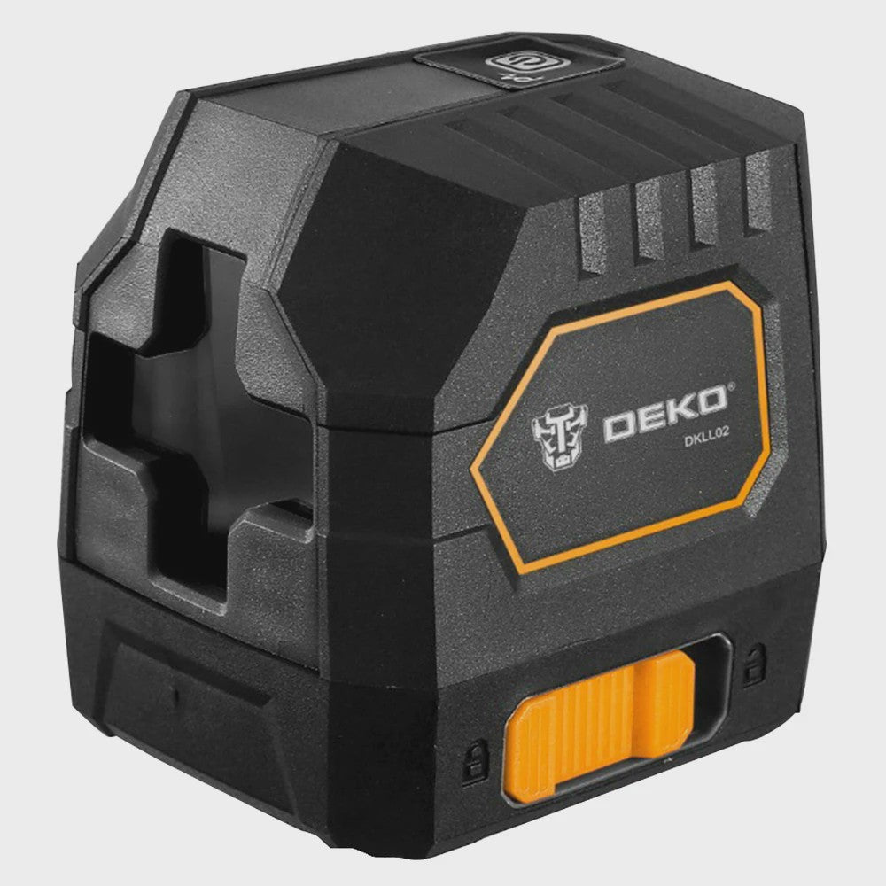 DEKO DKLL02G/R Zelfnivellerende Kruislijnlaser met Rode Laser en Verstelbare Klem