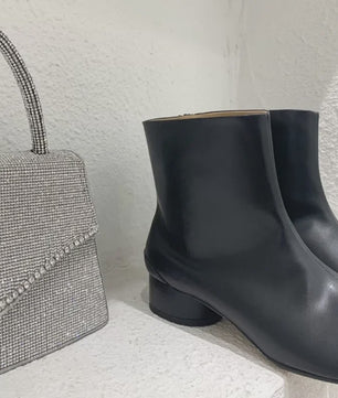 Luxe Dames Enkellaarsjes met Split Toe - Echt Leer, Lage Hak - Herfst/Winter Collectie