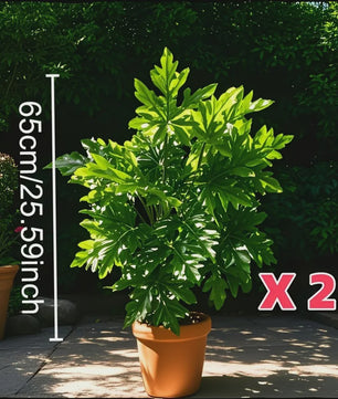 Kunstplant Papayablad - 65cm Kunstmatige Jungle Palmboom voor Huis, Tuin & Feestdecoratie