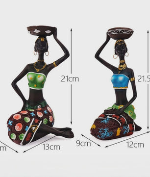 Afrikaanse Stijl Kandelaars - Decoratieve Figuren Set voor Huis & Interieur