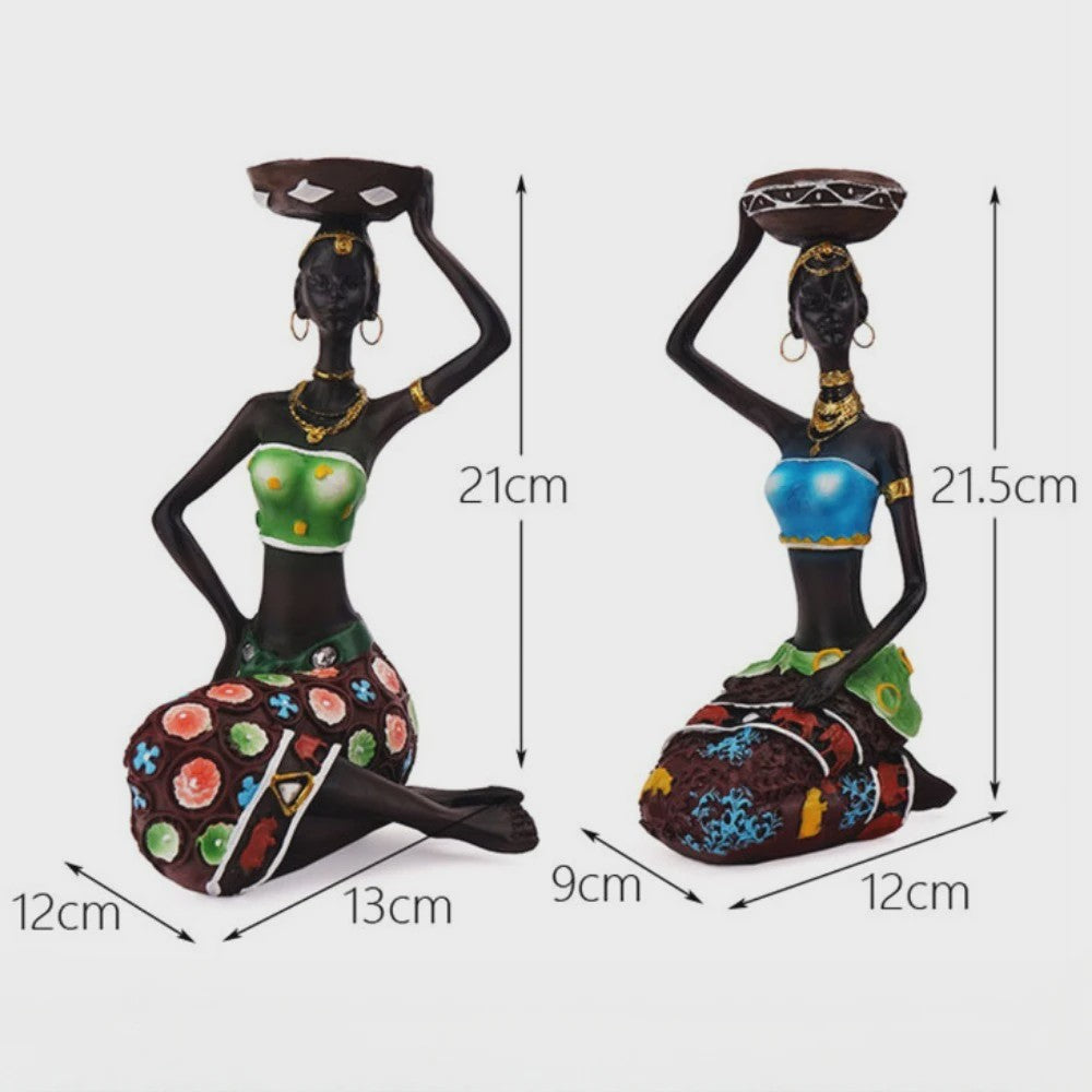 Afrikaanse Stijl Kandelaars - Decoratieve Figuren Set voor Huis & Interieur