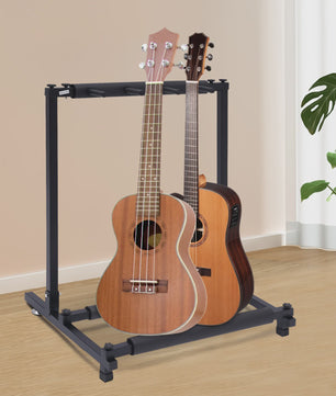 3-delige Gitaarstandaard - Opvouwbaar - Voor Gitaar & Basgitaar