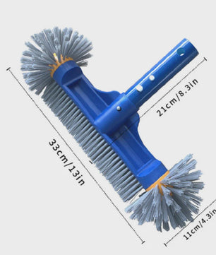 Stevige Zwembadborstelkop (33cm) met Afneembare Aluminium Steel voor Wanden, Trappen & Hoeken