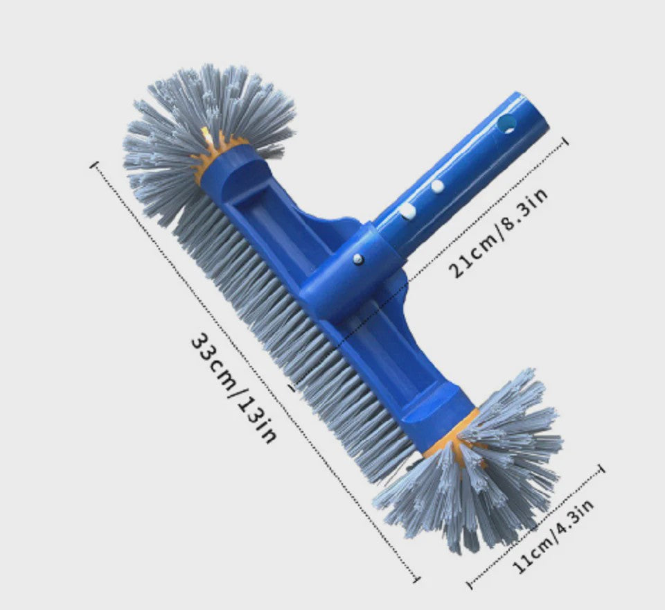 Stevige Zwembadborstelkop (33cm) met Afneembare Aluminium Steel voor Wanden, Trappen & Hoeken