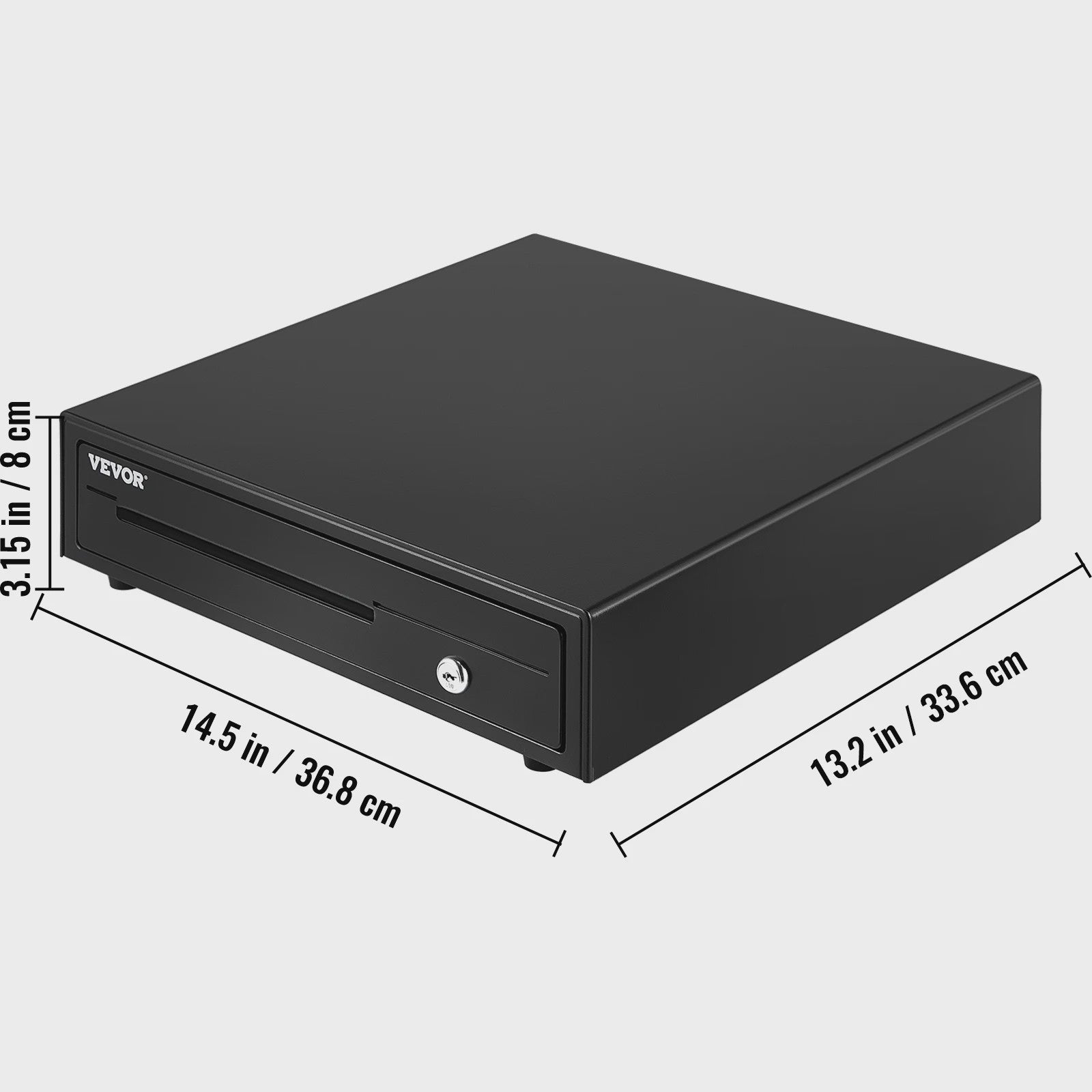 16-inch Kassalade 12V met Uitneembaar Vak, RJ11/RJ12 Kabel & 2 Sleutels