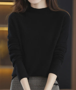 Dames Pullover Trui met Halve Hoge Hals - Zachte Gebreide Basic Top