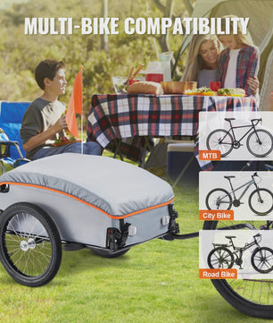 Opvouwbare Fietskar voor Cargo - 45kg Laadvermogen, Waterdicht, Reflectoren