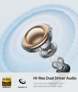 Baseus Bass EP10 Ultra Draadloze Oordopjes met Adaptive ANC, Hi-Res Audio en 65 uur batterijduur
